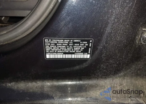 2020 Volkswagen Passat 2.0T Sel z USA, uszkodzony, nr VIN 1VWCA7A35LC009045